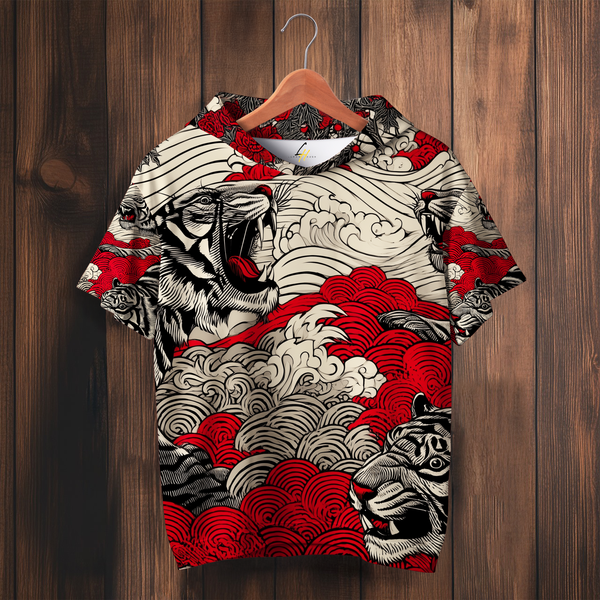 Samurai Stripes Half Hoodie