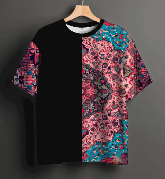 Abstract Floral Oversize Graphic Tee